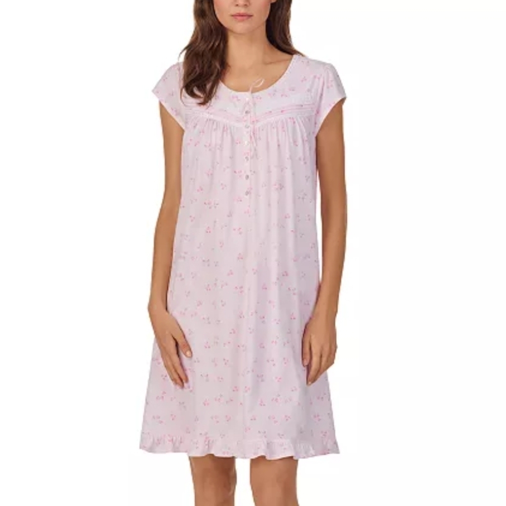 Eileen West Light Pink Floral Chemise Size Small